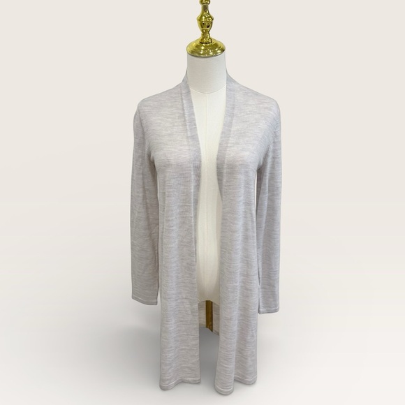 Eileen Fisher Women’s XXS Sea Salt Grey Open Front 100% Merino Wool Cardigan NWT - Picture 9 of 12